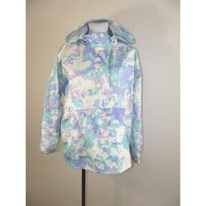 Lauren James 1/4 Zip Windbreaker Hooded JACKET - Size Medium - Camo Lightweight